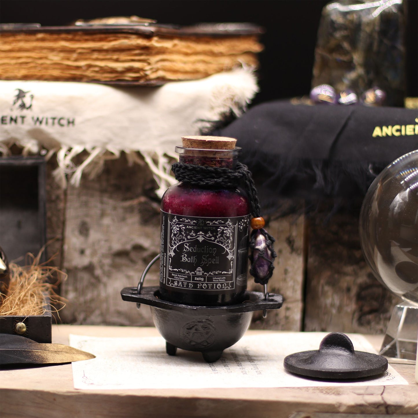 Ancient Witch Bath Spell Potion Seduction | Άλατα Μπάνιου με Αμέθυστο