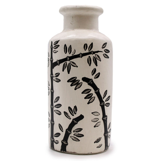 Βάζο Τερακότας - Bamboo Motif Straight Vase - Natural