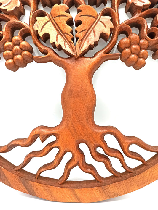 Διακοσμητικό Ξύλινο Πάνελ – Tree of Life Grapes - 40cm