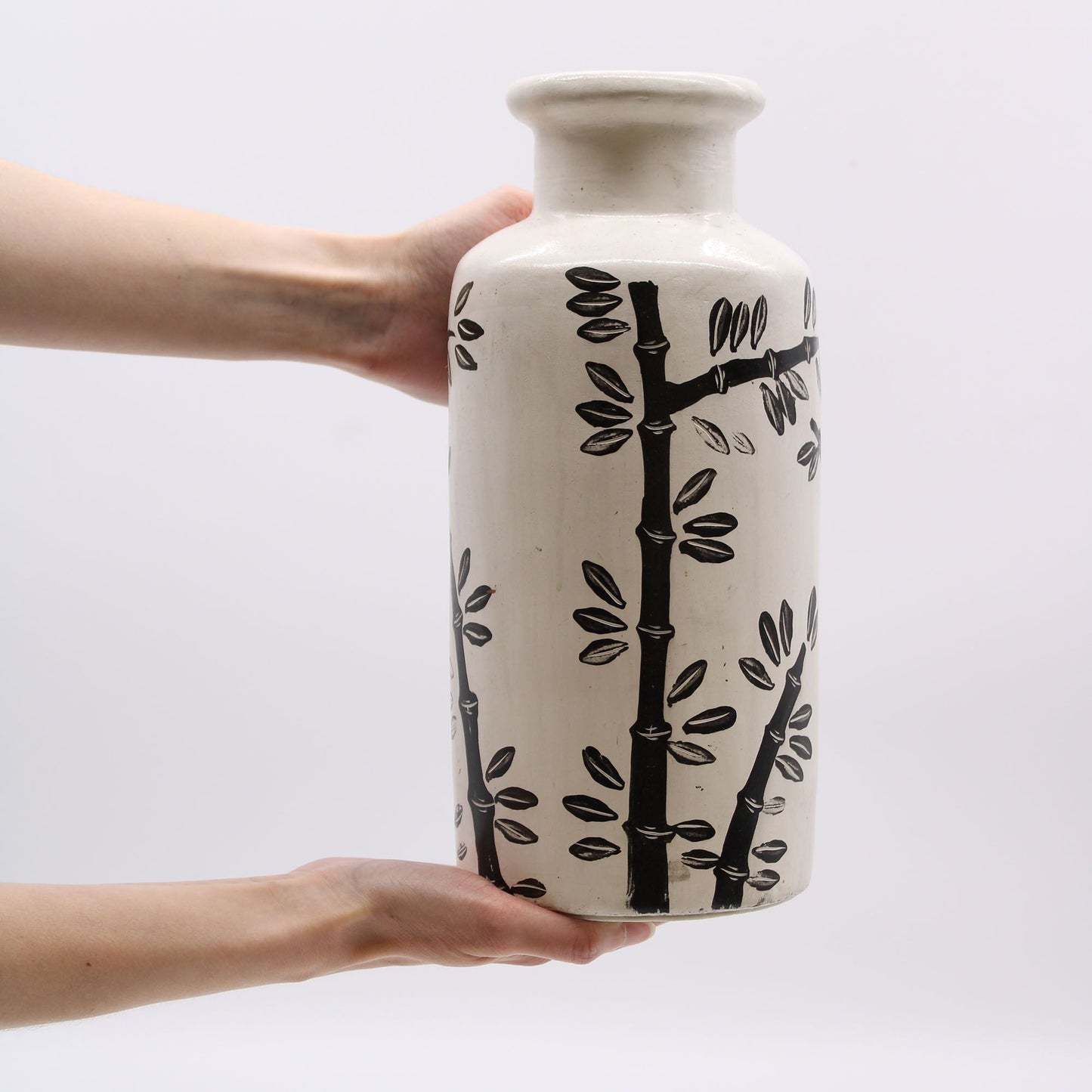 Βάζο Τερακότας - Bamboo Motif Straight Vase - Natural