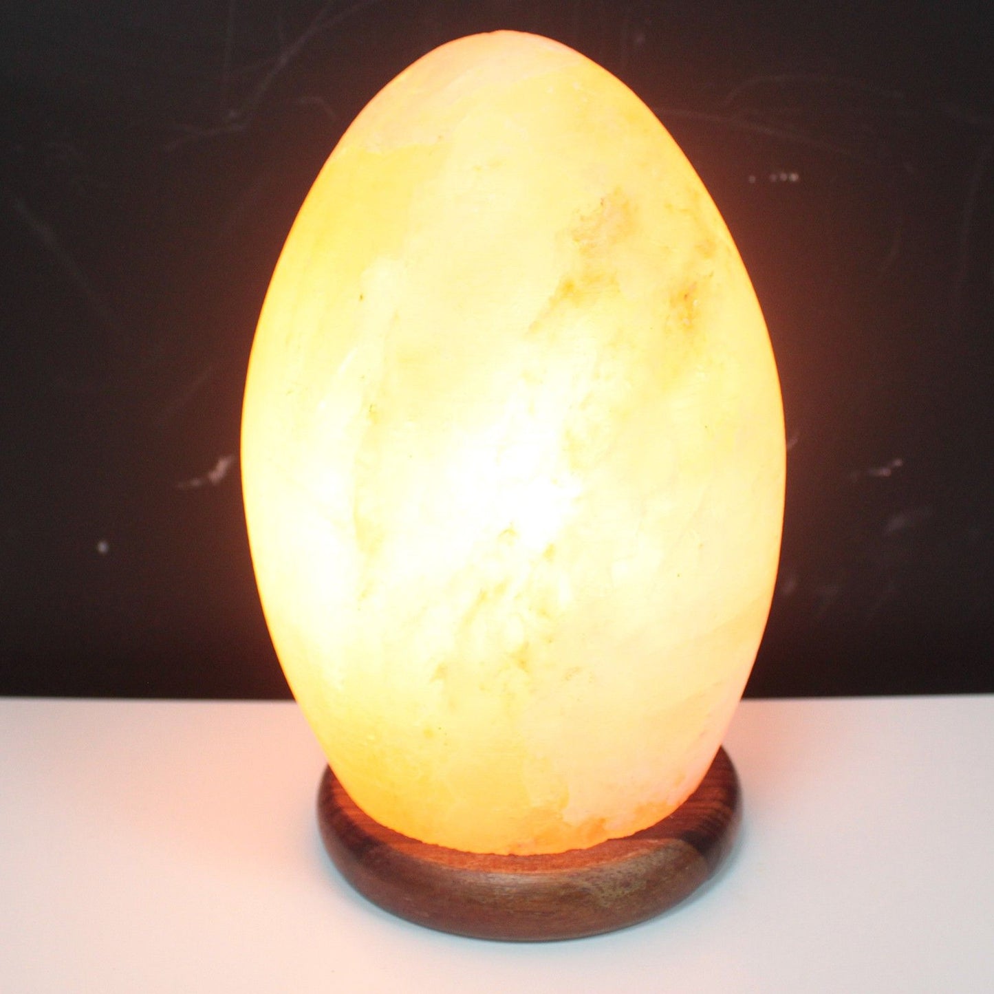 Himalayan Salt Lamp Egg - Wooden Base