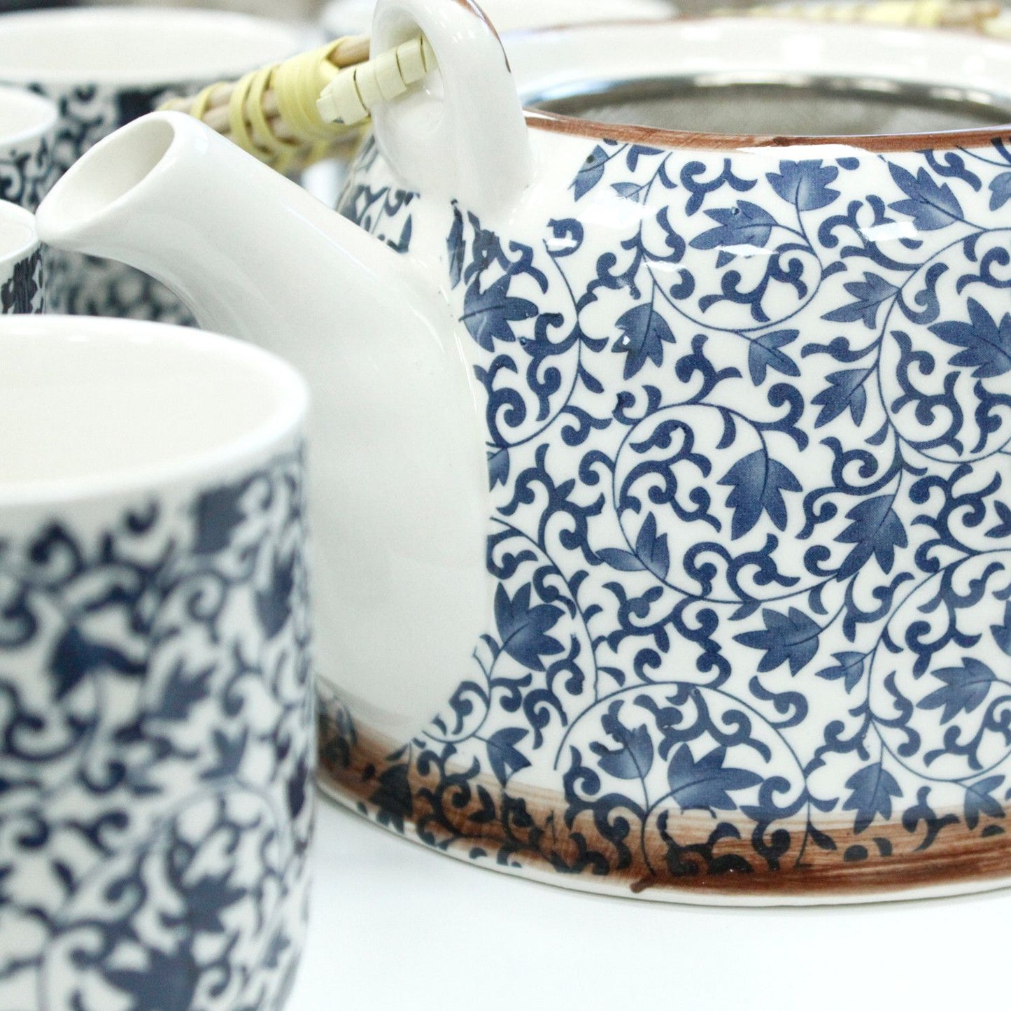 Σετ Τσαγιέρας με 6 Φλιτζάνια Blue Pattern