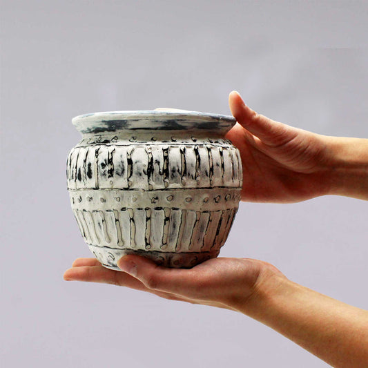 Γλάστρα Κεραμική Greek – Cream 12cm