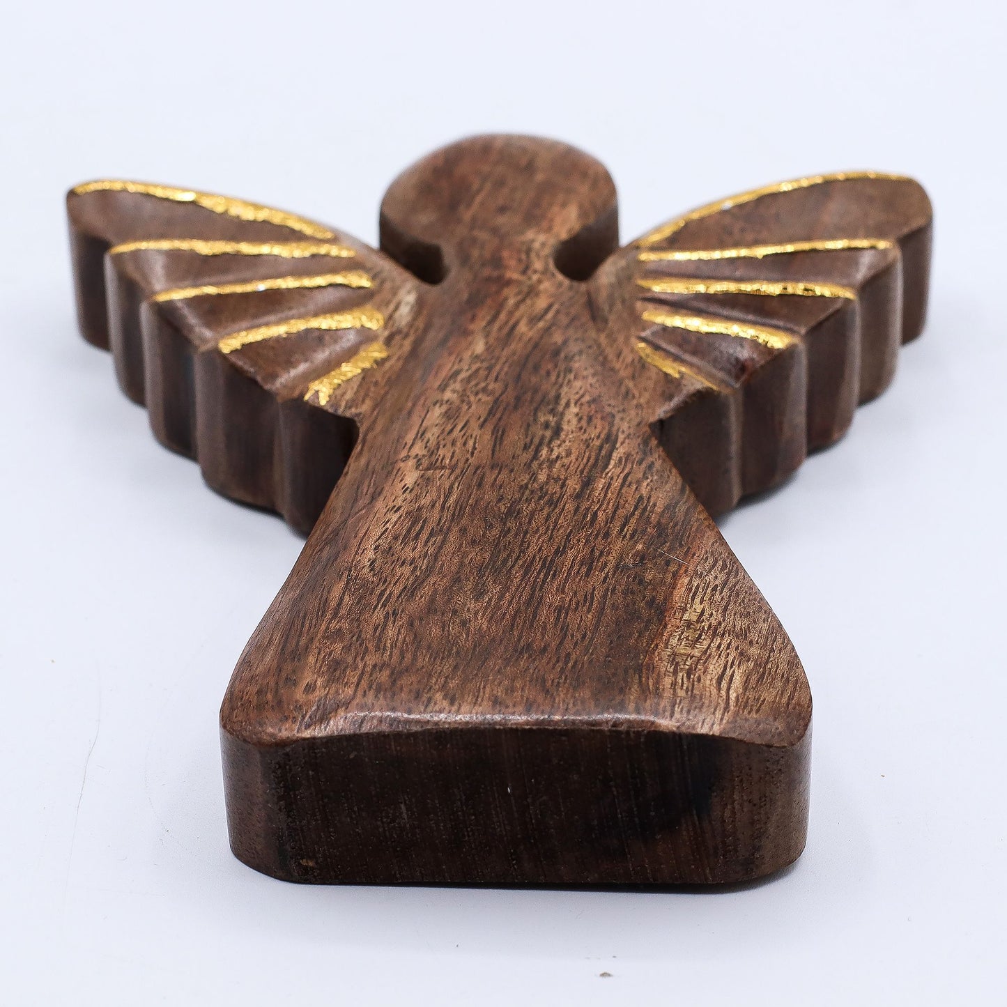Large Mango Wood Angel - Gold Decor