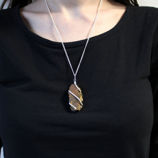 Κολιέ με Φυσικό Tiger Eye (Raw) – Πέτρα Δύναμης